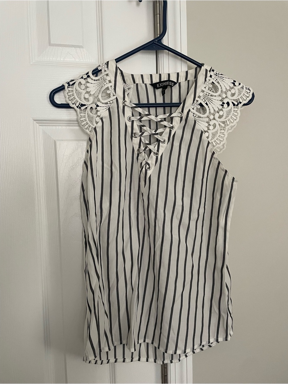 Lace-Up Sleeveless Top
